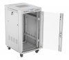 Lanberg Szafa stojąca rack 19 cali 22U 600x800 szara drzwi szklane LCD flack pack